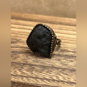 Meteorite Stone
Open Ring, ONE SIZE
ADJUSTABLE (Size 8 As It Sits)